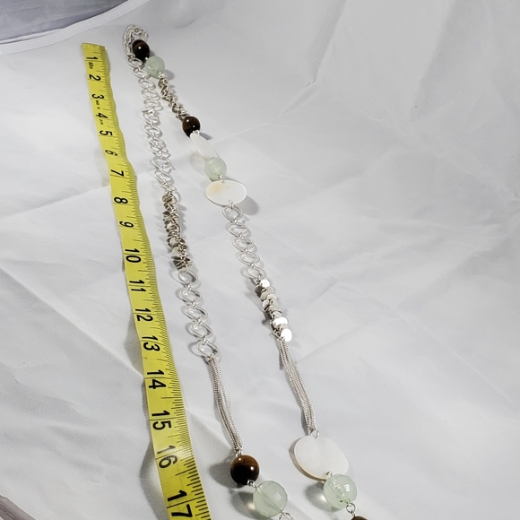 Extra long necklace silver tone beaded flapper - Picture 7 of 7